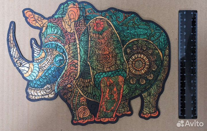 Носорог. Пазл фигурный, 130 деталей