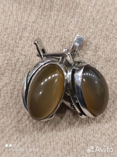 Серебряные серьги СССР 925 проба