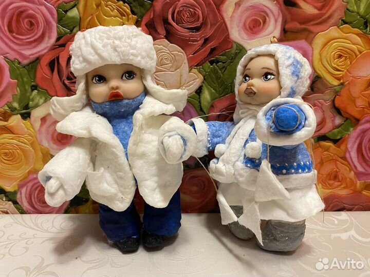 Ватная игрушка. Кай и Герда