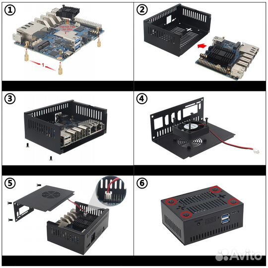 Закрытый корпус для Orange Pi 5 Plus с вентом