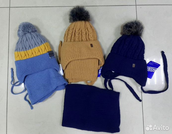 Зимние шапочки со снудами. Много расцветок