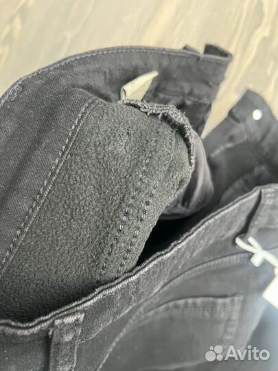 Джинсы с флисом теплые M