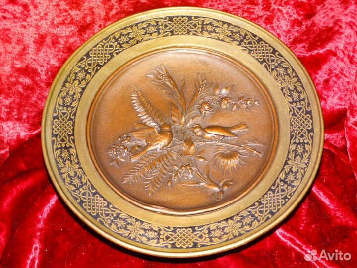 Ваза фруктовница антикварная латунь бронза редкая