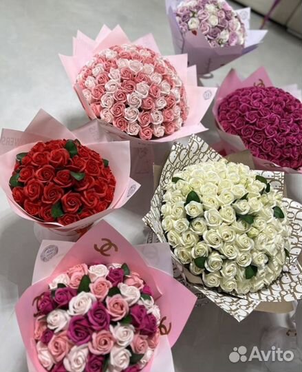 Букет из мыльных роз