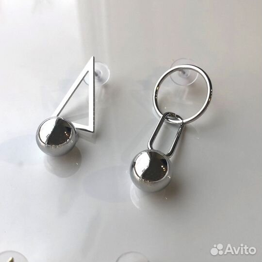 Длинные ассиметричные серьги Asymmetry Geometry