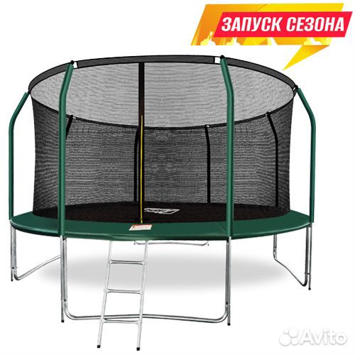 Батут прем. 14FT с внутр. страх.сеткой и лестн.427