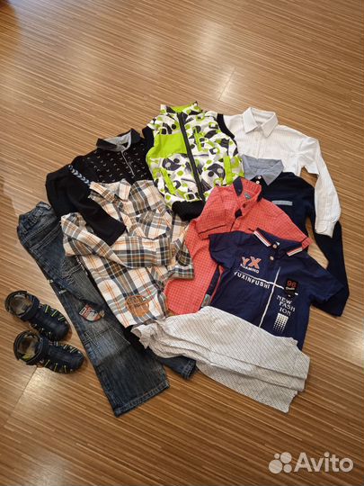 Пакет одежды + босоножки для мальчика 128-134