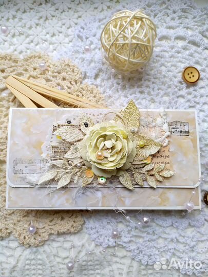 Открытка с цветами. Ручная работа