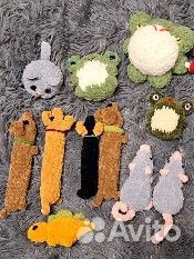 Игрушки хомяки брелоки таксы лягушки котики