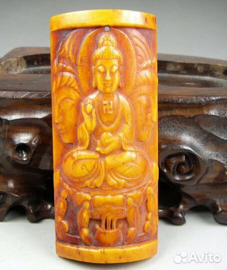 Буддийская подвеска из натуральной кости