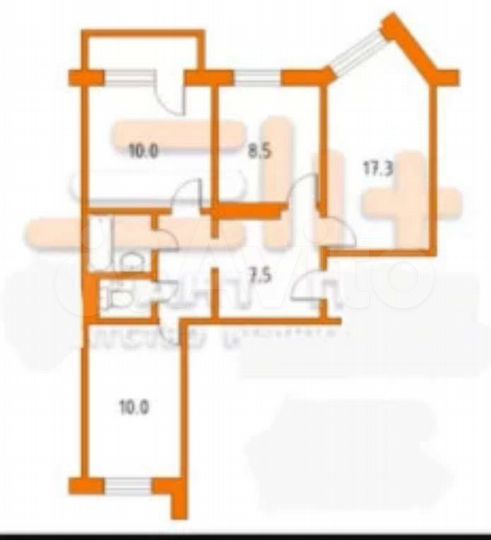 3-к. квартира, 63 м², 6/9 эт.