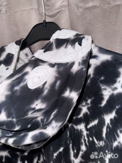 Bape Tie Dye ponr Shark Wide Full Zip Hoodie Black