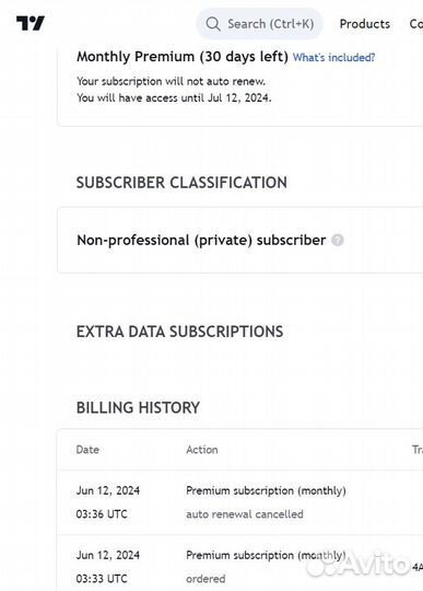 Подписка TradingView Premium