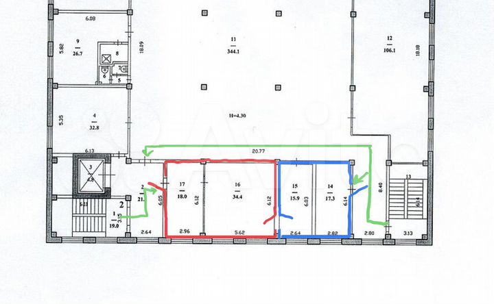 Свободного назначение 54 кв.м