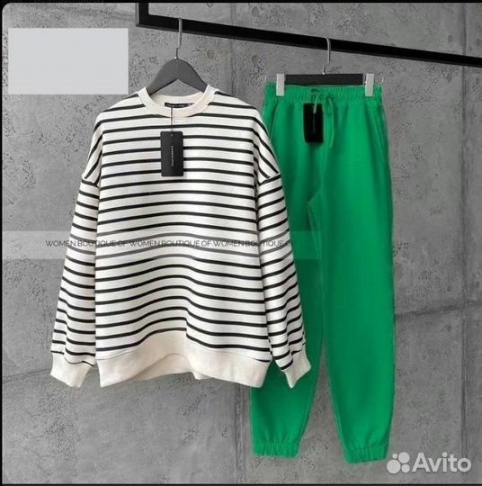 Костюм двойка трикотажный в полоску