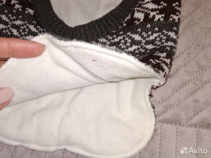 Очень теплая шапка-шлем