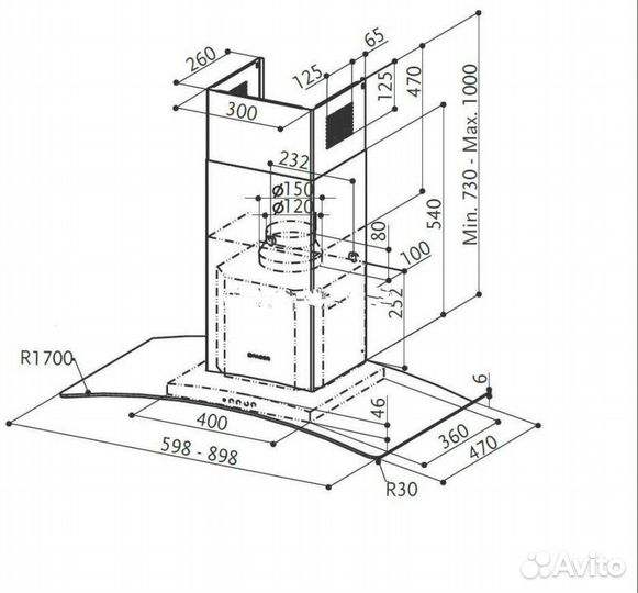 Faber Вытяжка настенная RAY X/V A90