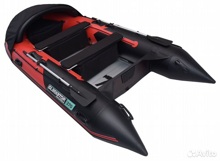 Лодка пвх Gladiator C370AL красно-черный