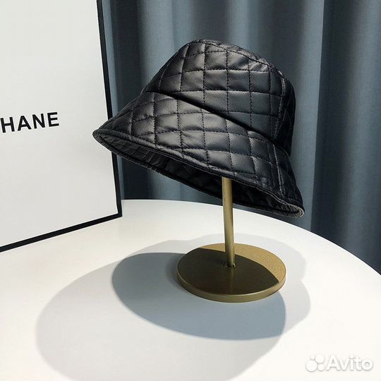 Панама чёрная кожаная (новая)