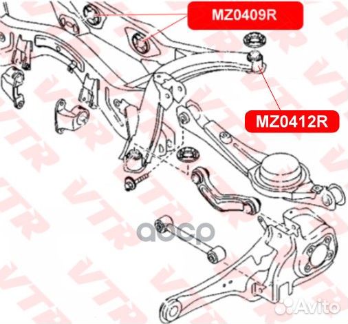 Сайлентблок mazda CX-9 (TB) MZ0409R VTR