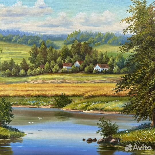 Картина маслом Родные просторы Тарасов (сзр)