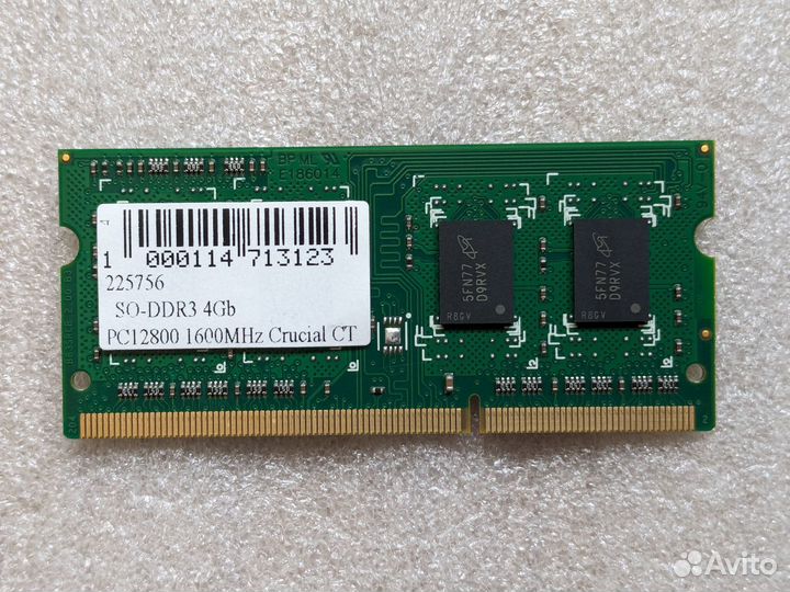 Оперативная память Crucial 4GB DDR3-1600 sodimm