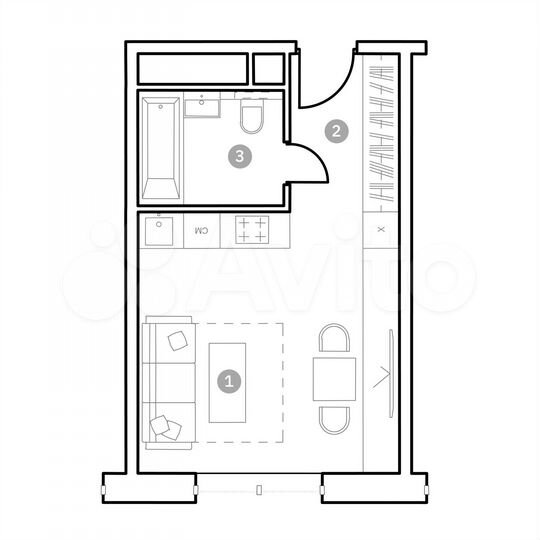 Апартаменты-студия, 27,7 м², 16/20 эт.