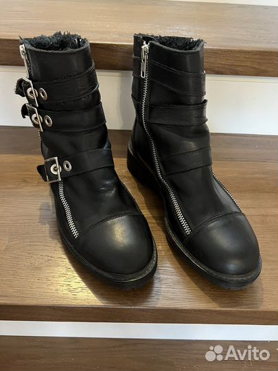Сапоги зимние натуральная кожа Zara 36