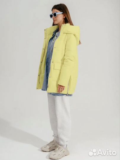 Куртка утепленная оверсайз с капюшоном М46-48