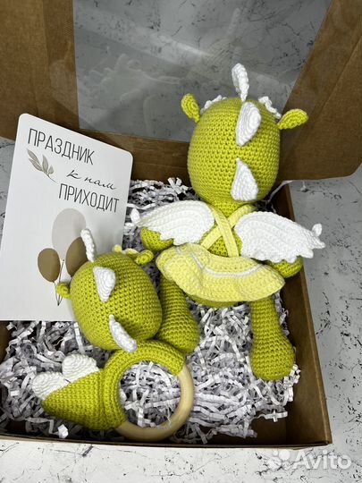 Дракончик, дракоша, вязаные погремушки, игрушки