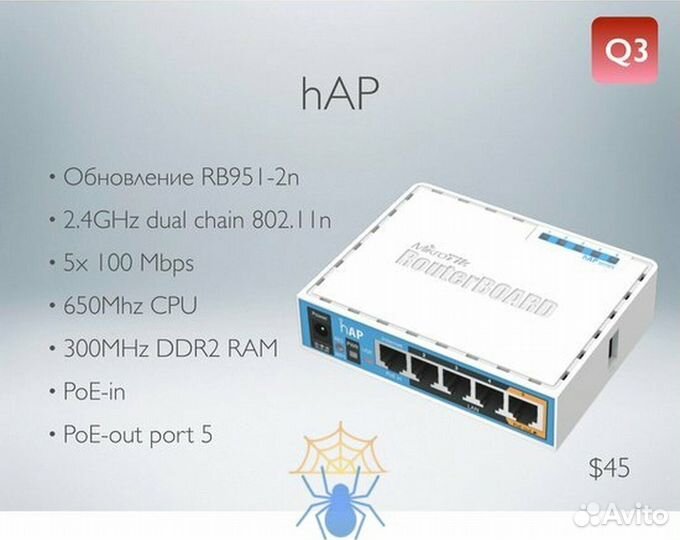 Роутер MikroTik hAP RB951UI-2ND Маршрутизатор