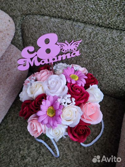 Букет из мыльных роз