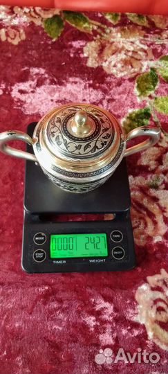 Серебро Кубачи северная чернь чайник и сахарница