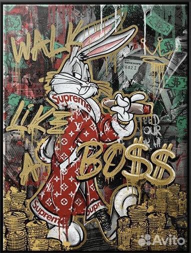 Картина современный арт Скрудж Микки Маус