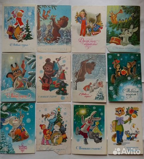 Открытки худ. В.Зарубина, Новогодние СССР