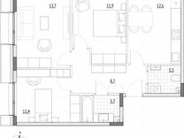 3-к. апартаменты, 65,3 м², 2/7 эт.