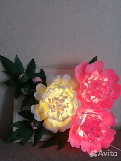 Ручная работа. Светильники - цветы, 3д картины