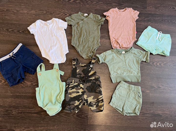 Детские летние вещи на мальчика пакетом 80