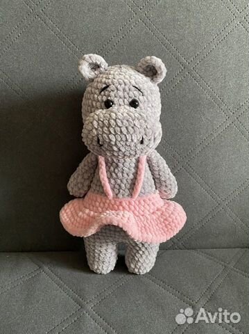 Игрушка бегемот амигуруми