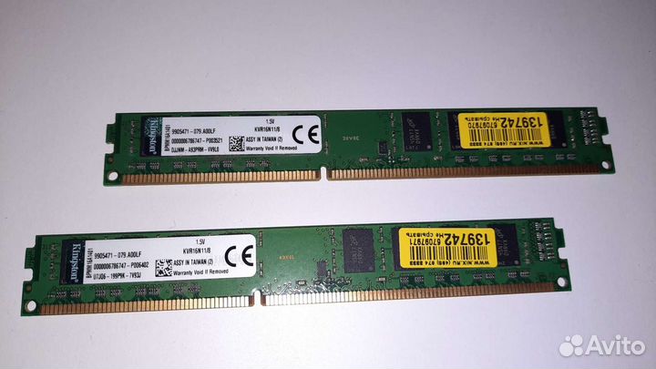 Оперативная память Kingston 2*8 GB DDR-III PC12800