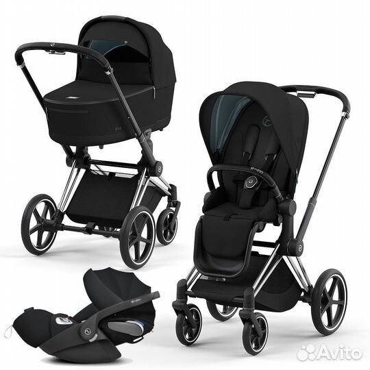 Новая коляска 3 в 1 Cybex Priam 4 Deep black