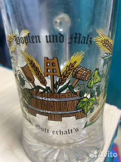Пивная кружка германия, стекло