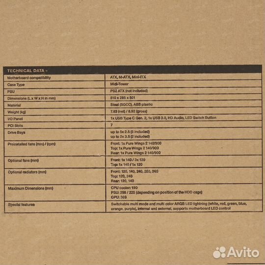 Корпус be quiet pure base 500DX black