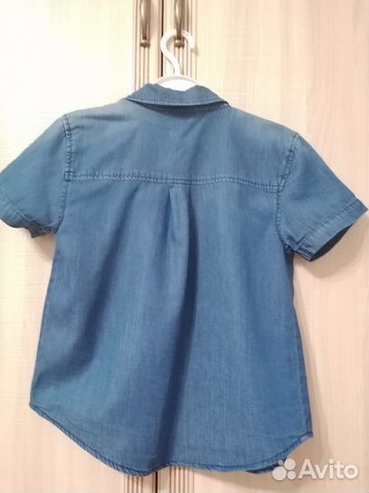 Джинсовая рубашка для мальчика 134 140