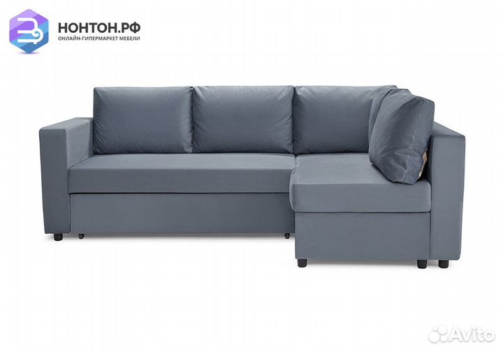 Диван угловой дельфин Мансберг лайт серый