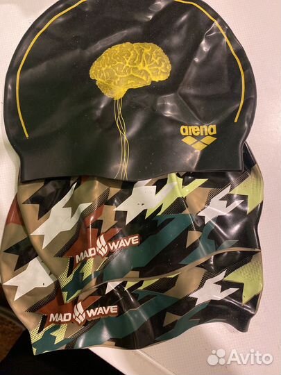 Шапочка для плавания arena и mad wave