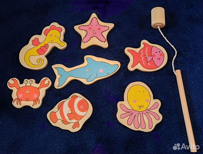 Деревянная магнитная рыбалка