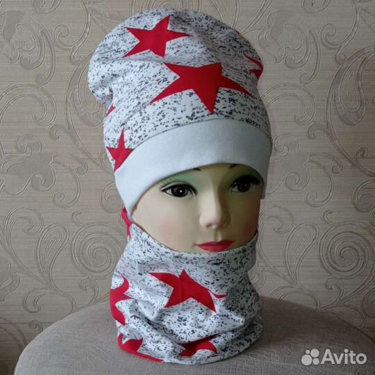 Шапка+снуд новые