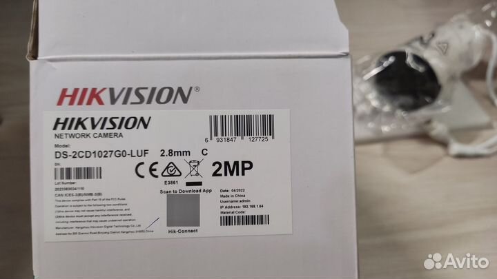 IP camera Hikvision DS-2CD1327G0-LUF(C) (2.8mm)