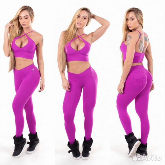 Топ для фитнеса розовый. Бразилия